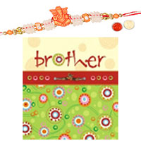 Divine Ganesh Rakhi and Rakhi Card with Thread Rakhi